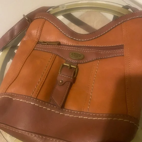 Born Concept Brown Leather Crossbody Bag w/attached lipstick holder - Picture 3 of 11